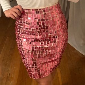 Meshki Pink Sequin Skirt